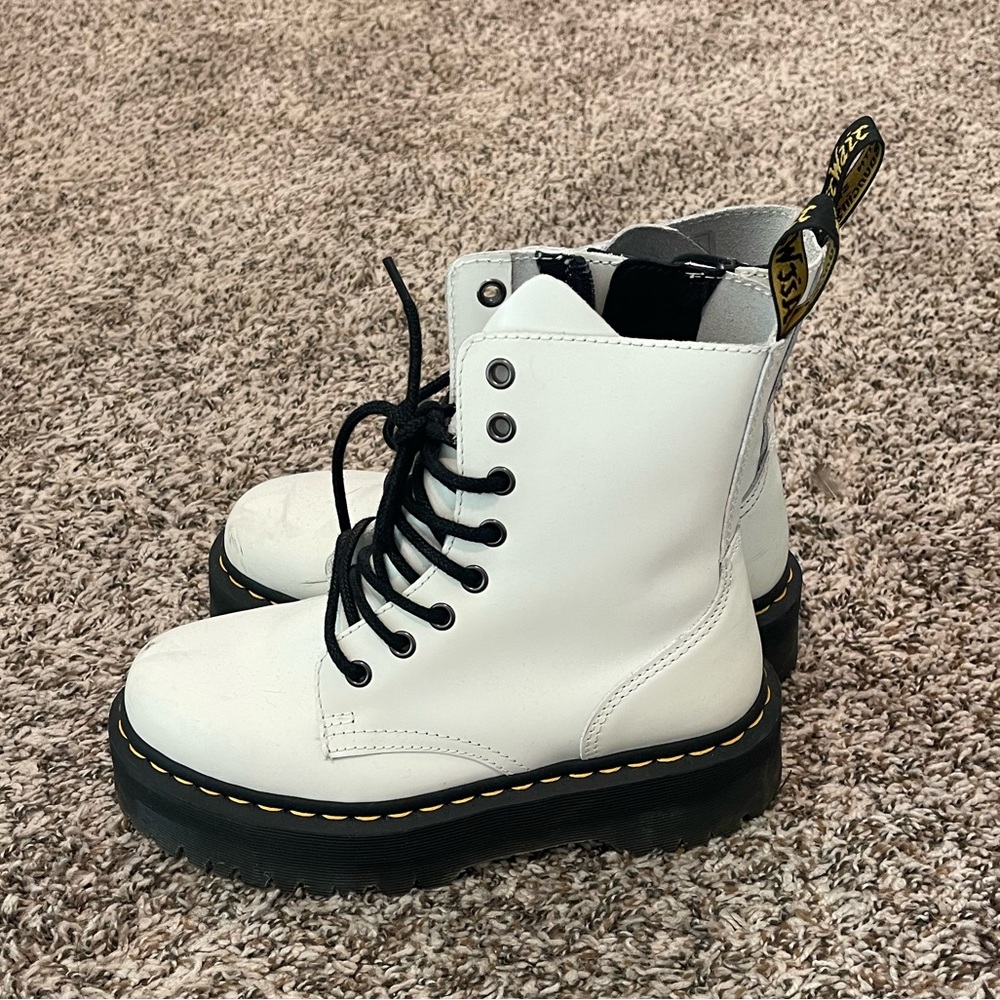 Dr martens Jadon white platform boots